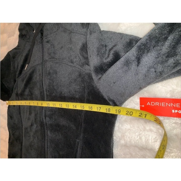 Adrienne Vittadini Sport Black Faux Fur  Hoodie Jacket Size Small - Picture 8 of 10